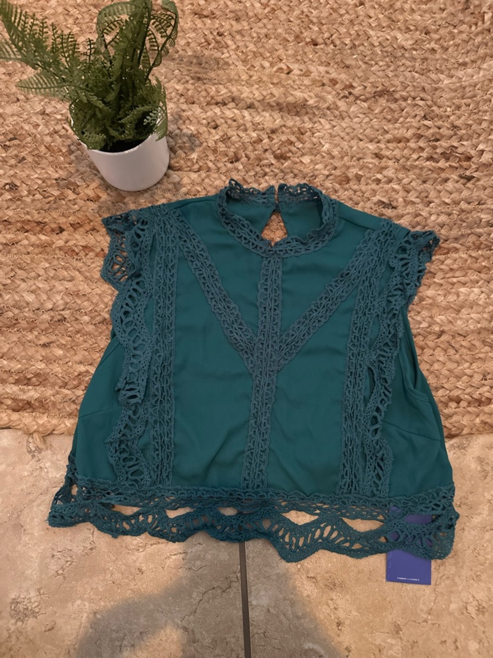 CROCHET SHEER TANK BLOUSE